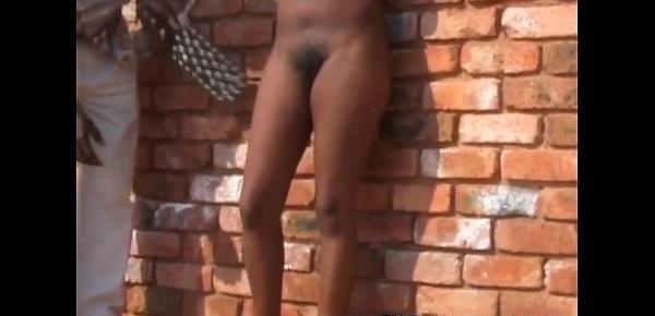  Hairy pussy black African babe tortured bonded
